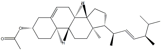 (22E,24R)-24-Methylcholesta-5,22-dien-3β-ol acetate 结构式