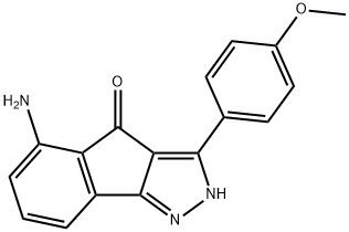 Indeno[1,2-c]pyrazol-4(2H)-one, 5-amino-3-(4-methoxyphenyl)- Struktur
