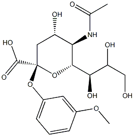 5-N-acetyl-2-O-(3-methoxyphenyl)-alpha-D-neuraminic acid Struktur