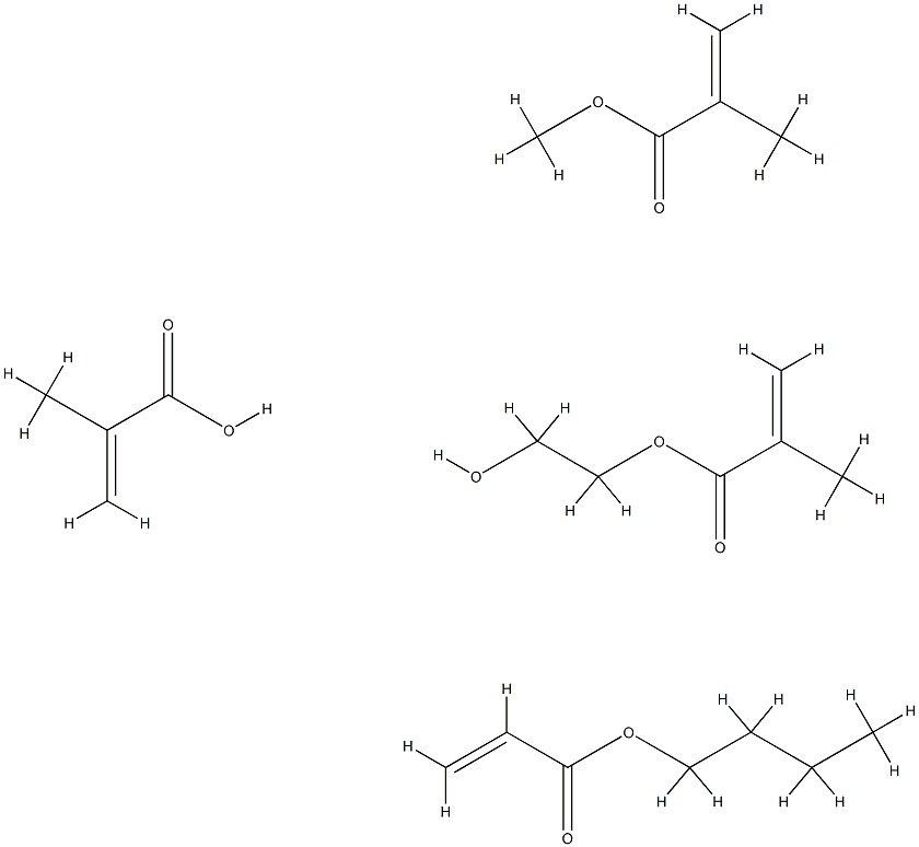 2-Propenoic acid, 2-methyl-, polymer with butyl 2-propenoate, 2-hydroxyethyl 2-methyl-2-propenoate and methyl 2-methyl-2-propenoate 结构式