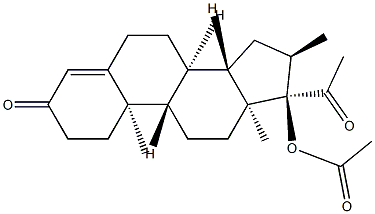 17-Acetoxy-16α-methylprogesterone 结构式