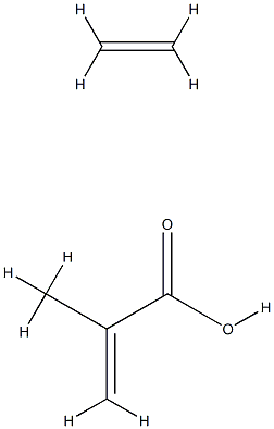 2-甲基丙烯酸与乙烯的聚合物, 25053-53-6, 结构式