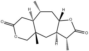 (3R)-3aα,4a,5,8,8aα,9,10,10aβ-オクタヒドロ-3,4aβ,9α-トリメチルフロ[2',3':5,6]シクロヘプタ[1,2-c]ピラン-2,7(3H,4H)-ジオン 化学構造式
