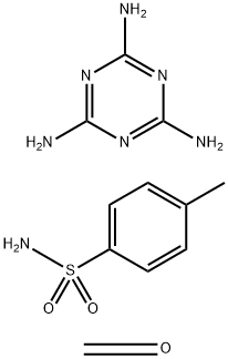 Benzenesulfonamide, 4-methyl-, polymer with formaldehyde and 1,3,5-triazine-2,4,6-triamine 化学構造式