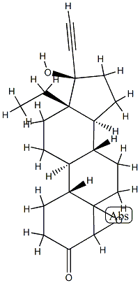 4,5-Epoxy-13-ethyl-17-hydroxy-18,19-dinor-17α-pregn-20-yn-3-one Structure