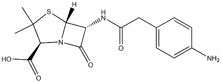 (6R)-6α-[(4-Aminophenyl)acetylamino]penicillanic acid 结构式