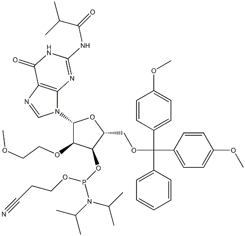 DMT-2μ-O-Me-rG(ib)  amidite Struktur