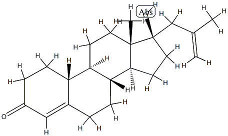17β-ヒドロキシ-17α-(2-メチルアリル)エストラ-4-エン-3-オン 化学構造式