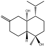 (1R,8aα)-デカヒドロ-1-メチル-6-メチレン-4β-イソプロピル-1α,4aβ-ナフタレンジオール 化学構造式
