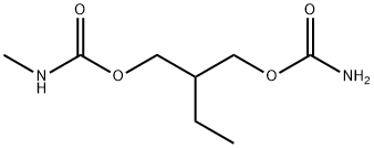 2-(カルバモイルオキシメチル)ブチル=N-メチルカルバマート 化学構造式