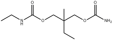 2-(カルバモイルオキシメチル)-2-メチルブチル=エチルカルバマート 化学構造式