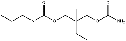 2-(カルバモイルオキシメチル)-2-メチルブチル=プロピルカルバマート 化学構造式