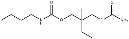 2-(Carbamoyloxymethyl)-2-methylbutyl=butylcarbamate Struktur