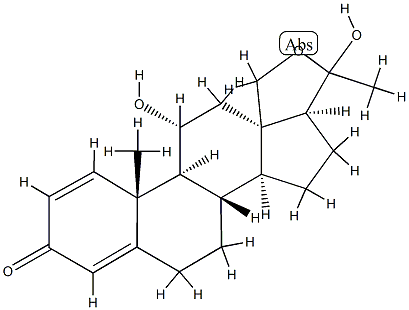 18,20-Epoxy-11α,20-dihydroxypregna-1,4-dien-3-one 结构式