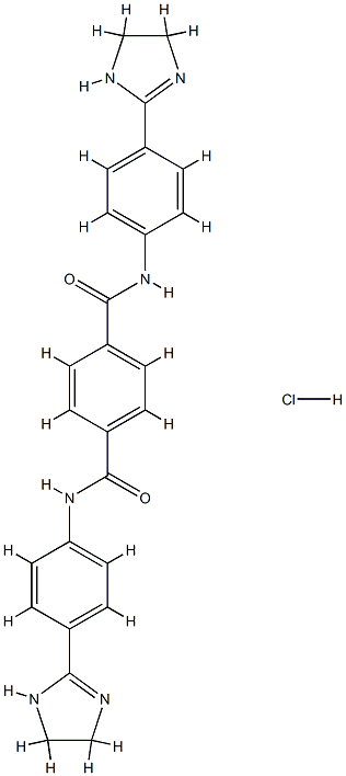 N,N'-ビス[4-[(4,5-ジヒドロ-1H-イミダゾール)-2-イル]フェニル]-1,4-ベンゼンジカルボアミド·2塩酸塩 化学構造式
