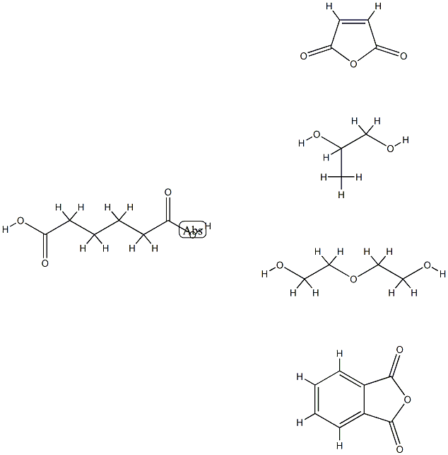 Hexanedioic acid, polymer with 2,5-furandione, 1,3-isobenzofurandione, 2,2-oxybisethanol and 1,2-propanediol Structure