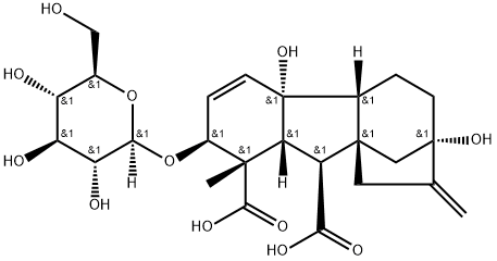 2β-(β-D-Glucopyranosyloxy)-4aα,7-dihydroxy-1-methyl-8-methylenegibb-3-ene-1α,10β-dicarboxylic acid Structure