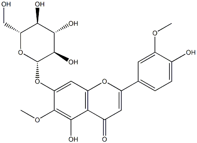 7-(β-D-Glucopyranosyloxy)-4',5-dihydroxy-3',6-dimethoxyflavone Structure