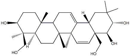 (4S)-Oleana-12,15-diene-3β,21α,22β,24,28-pentol Structure