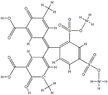 4-[(3-Carboxy-4-hydroxy-5-methylphenyl)(3-carboxy-5-methyl-4-oxo-2,5-cyclohexadien-1-ylidene)methyl]benzene-1,3-disulfonic acid 1,3-diammonium salt 结构式