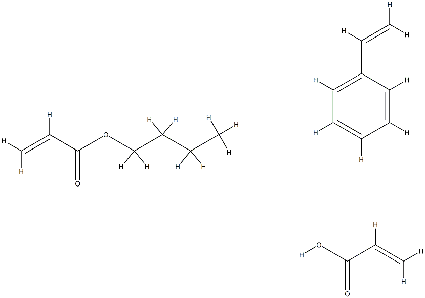 2-Propenoic acid, polymer with butyl 2-propenoate and ethenylbenzene Struktur