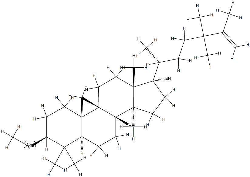 3β-メトキシ-24,24-ジメチル-9β,19-シクロ-5α-ラノスタ-25-エン 化学構造式