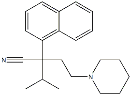 α-イソプロピル-α-(1-ナフチル)-1-ピペリジンブチロニトリル 化学構造式