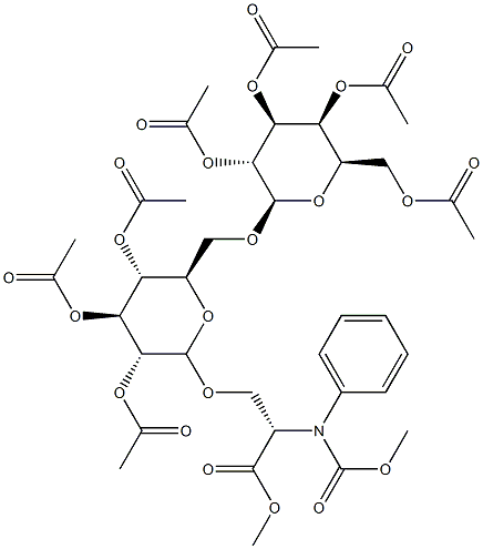 Methyl 2-([(benzyloxy)carbonyl]amino)-3-([2,3,4-tri-O-acetyl-6-O-(2,3, 4,6-tetra-O-acetylhexopyranosyl)hexopyranosyl]oxy)propanoate Structure