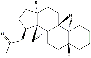 15α-アセトキシ-5α-アンドロスタン 化学構造式