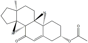 3β-(アセチルオキシ)アンドロスタ-5-エン-7-オン 化学構造式