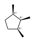 (1α,2α,3α)-1,2,3-トリメチルシクロペンタン 化学構造式