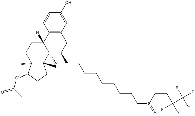 (7A,17B)- 7-[9-[(4,4,5,5,5-五氟戊基)亚磺酰]壬基]雌甾-1,3,5(10)-三烯-3,17-二醇 17-醋酸酯,261506-24-5,结构式