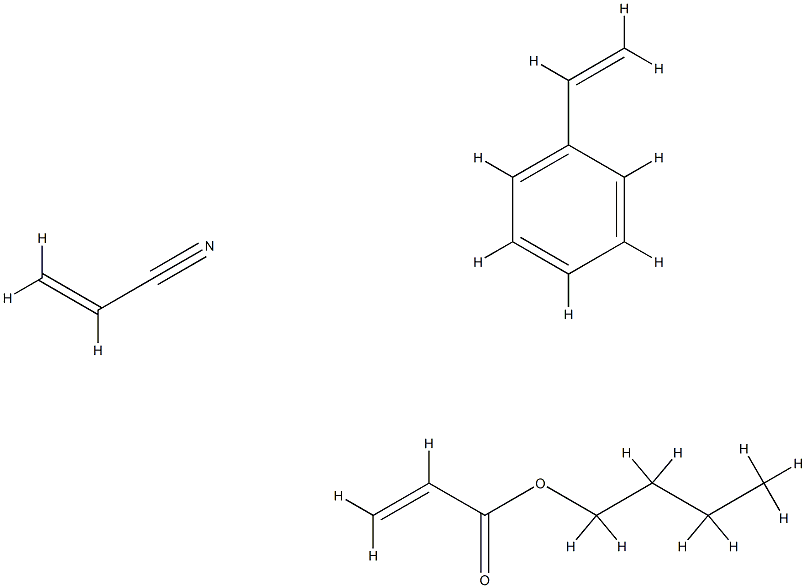2-丙烯酸丁酯与苯乙烯和丙烯腈的聚合物,26299-47-8,结构式