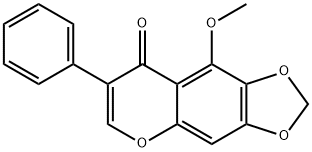 8H-1,3-Dioxolo4,5-g1benzopyran-8-one, 9-methoxy-7-phenyl- Struktur