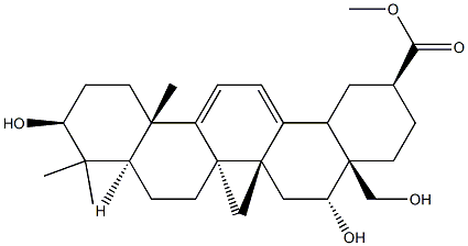 3β,16α,28-Trihydroxyoleana-11,13(18)-dien-30-oic acid Structure