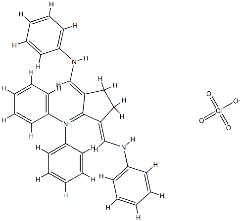 [(2E,5E)-2,5-bis(anilinomethylidene)cyclopentylidene]-diphenyl-azanium perchlorate Struktur