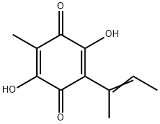 2,5-Cyclohexadiene-1,4-dione,2,5-dihydroxy-3-methyl-6-(1-methyl-1-propenyl)-(9CI) 结构式