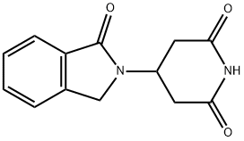 4-(1-オキソ-2,3-ジヒドロ-1H-イソインドール-2-イル)ピペリジン-2,6-ジオン 化学構造式