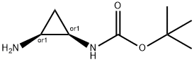 Carbamic acid, [(1R,2S)-2-aminocyclopropyl]-, 1,1-dimethylethyl ester, rel- Structure