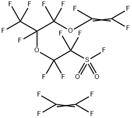 Ethanesulfonyl fluoride, 2-[1-[difluoro[(trifluoroethenyl)oxy]methyl]-1,2,2,2-tetrafluoroethoxy]-1,1,2,2-tetrafluoro-, polymer with tetrafluoroethene Struktur