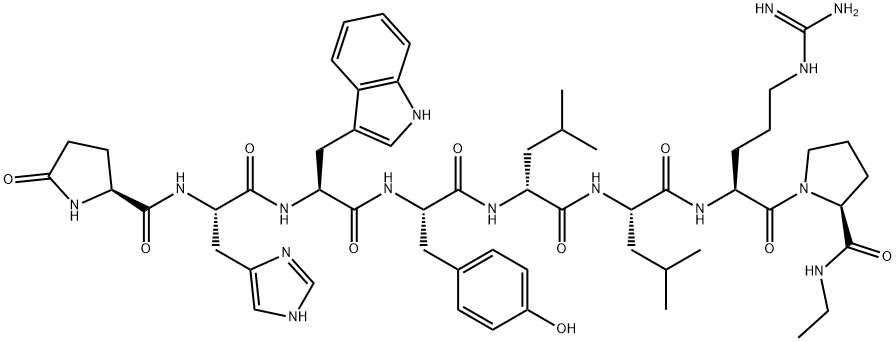 (DES-GLY10,DES-SER4,D-LEU6,PRO-NHET9)-LHRH,267878-61-5,结构式