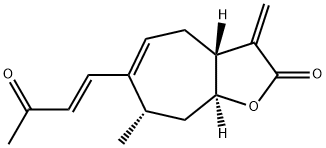(3aR)-3,3aα,4,7,8,8aβ-ヘキサヒドロ-7β-メチル-3-メチレン-6-(3-オキソ-1-ブテニル)-2H-シクロヘプタ[b]フラン-2-オン 化学構造式