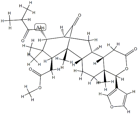 (4R,6aβ,12aα,12bβ)-4β-(3-Furanyl)tetradecahydro-4aβ,7,9,9-tetramethyl-10α-(2-methyl-1-oxopropoxy)-2,13-dioxo-7β,11β-methano-2H-cycloocta[f][2]benzopyran-8β-acetic acid methyl ester Struktur