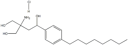3-氨基-3-(羟甲基)-1-(4-辛基苯基)-1,4-丁二醇盐酸盐, 268557-51-3, 结构式