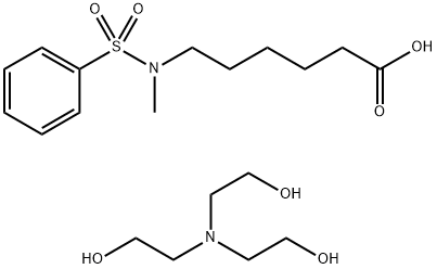 6-[methyl(phenylsulphonyl)amino]hexanoic acid, compound with 2,2',2''-nitrilotriethanol (1:1)  Struktur