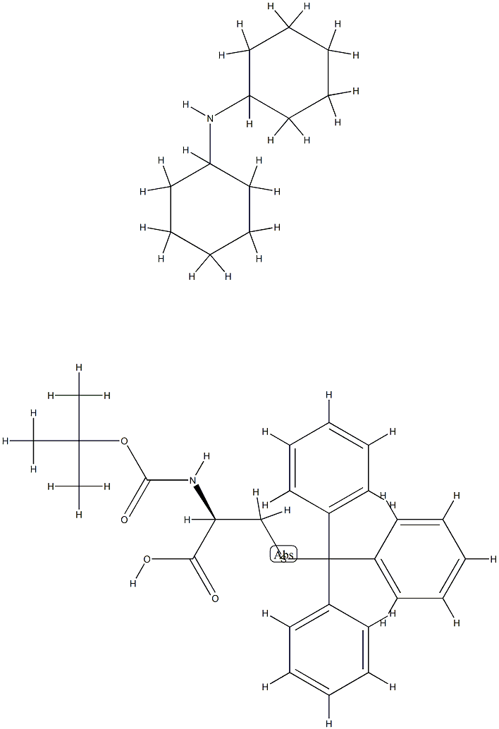 叔丁氧羰基-S-三苯甲基-半胱氨酸·二环己基铵盐, 26988-59-0, 结构式