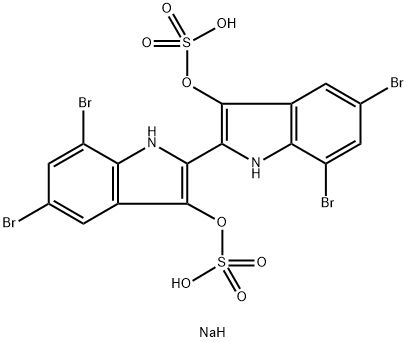 disodium 5,5',7,7'-tetrabromo[2,2'-bi-1H-indole]-3,3'-diyl disulphate Structure