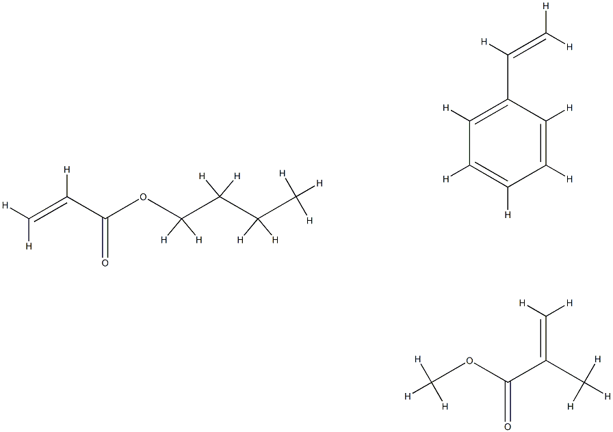 2-甲基-2-丙烯酸甲酯与2-丙烯酸丁酯和乙烯基苯的聚合物,27136-15-8,结构式