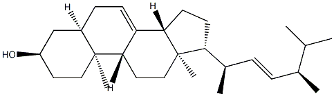 (22E)-5β-エルゴスタ-7,22-ジエン-3α-オール 化学構造式