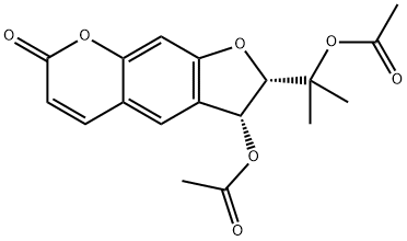 (2S)-3α-Acetoxy-2α-(1-acetoxy-1-methylethyl)-2,3-dihydro-7H-furo[3,2-g][1]benzopyran-7-one 结构式